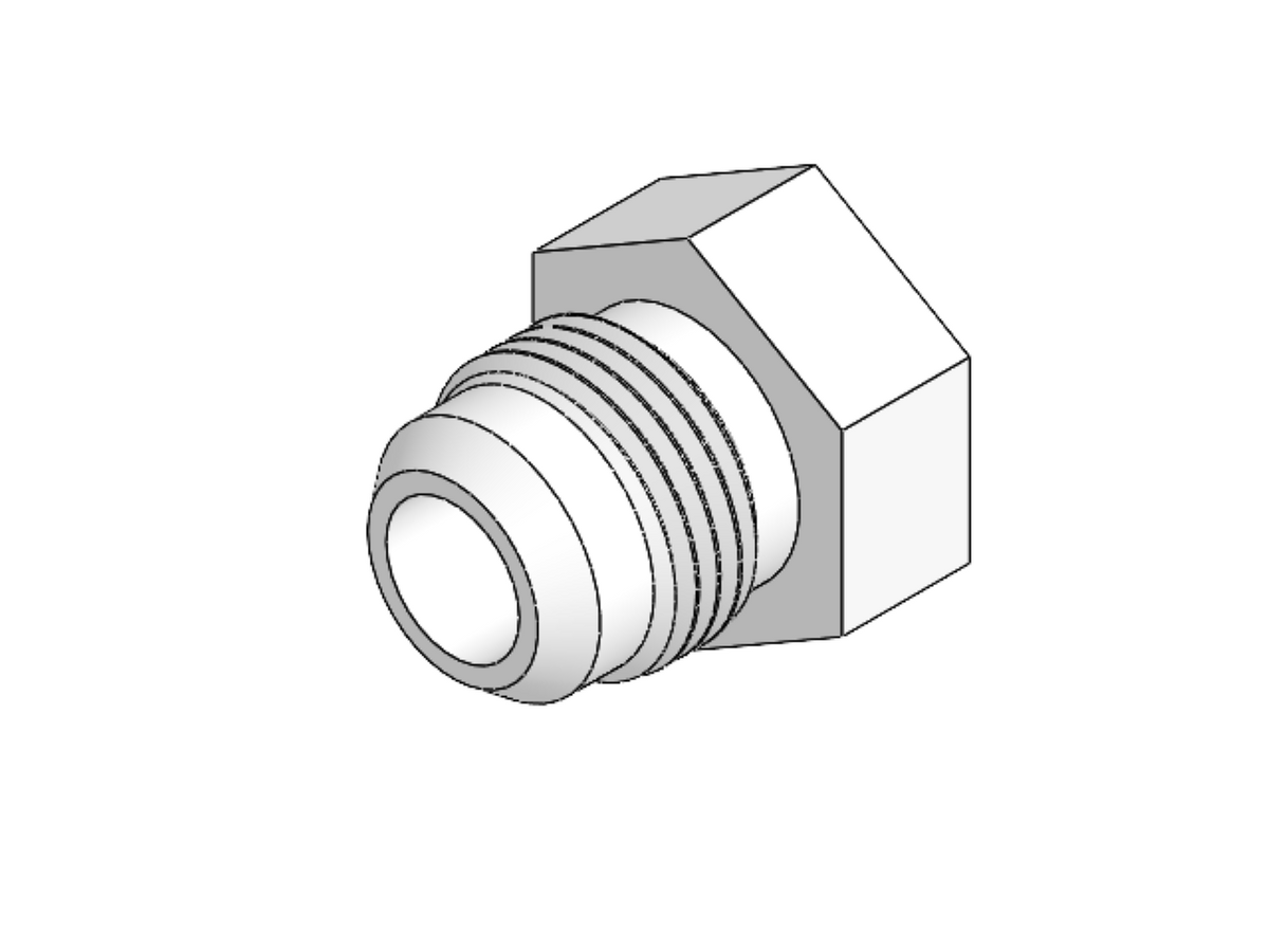 -10 AN plug, SOLIDWORKS render