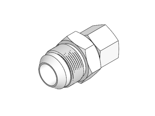 -12 AN male to 1/2 NPT female adapter, SOLIDWORKS render