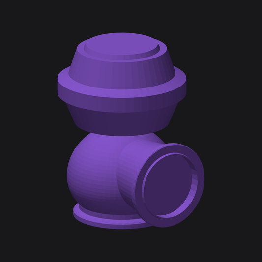 Wastegate Model TS-45WG - upright 3/4 hero, 3D printed PLA mock-up
