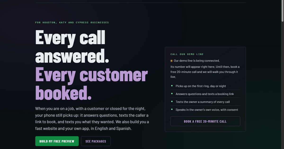 G1Pro Local: every call answered, every customer booked