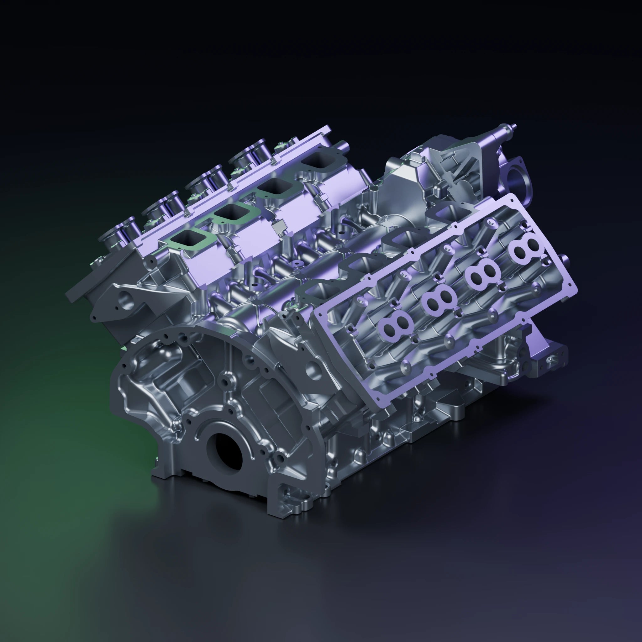 Hemi 392 6.4L Engine Block & Heads 3D Model — STEP File — Swap, Header & Manifold Mockup
