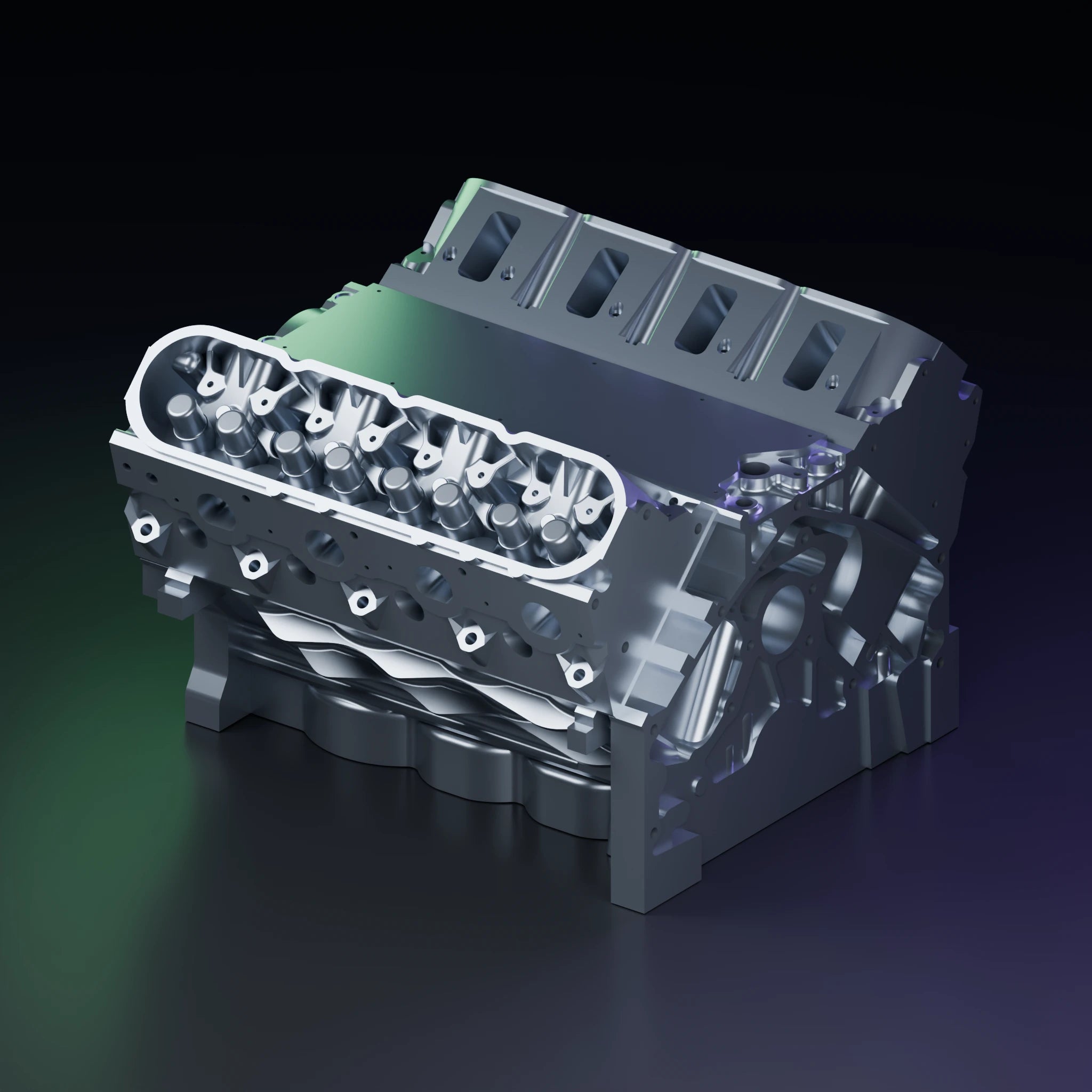 LS3 Engine Block & Cylinder Heads 3D Model — Print-Ready STEP & STL — Swap, Header & Engine Bay Mockup