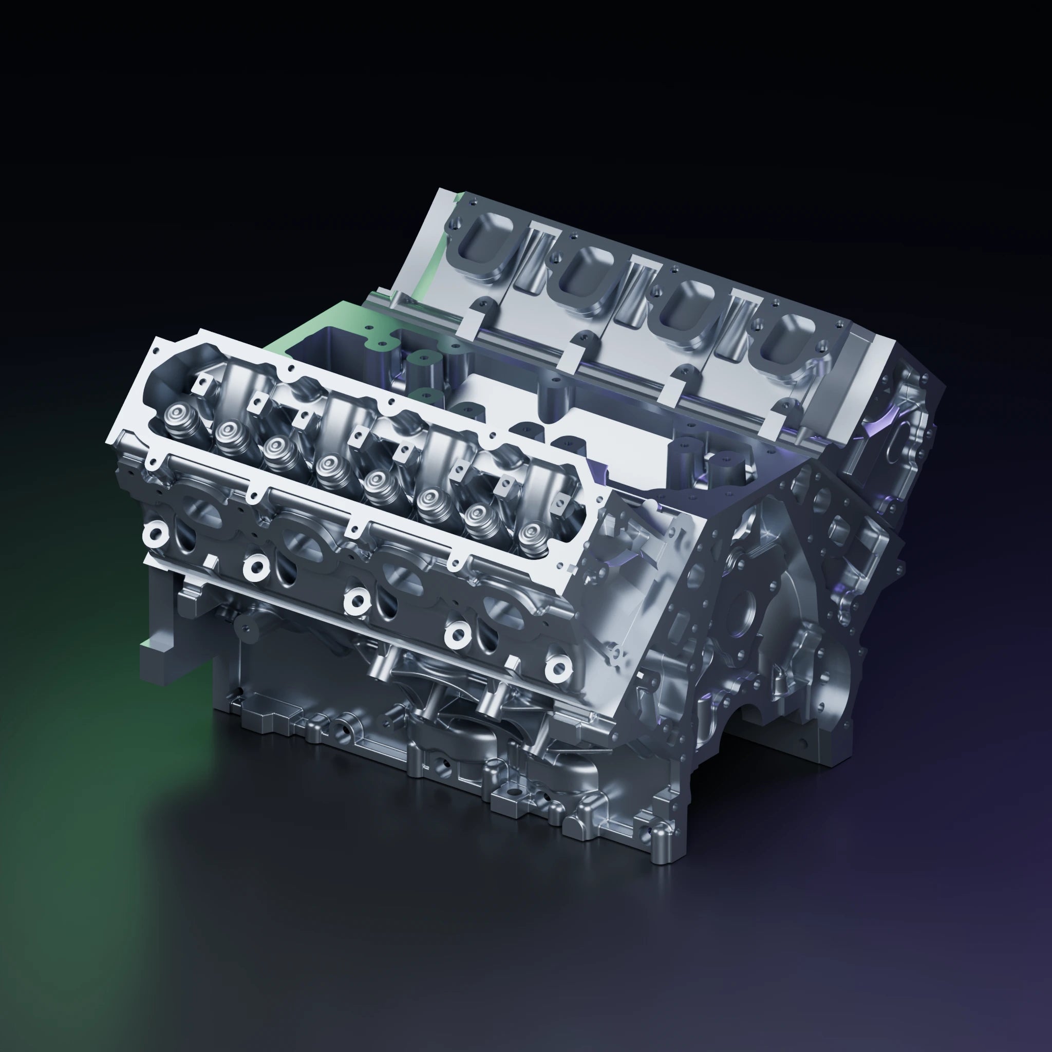 LT1 / LT4 (LTx) Engine Block & Cylinder Heads 3D Model — Print-Ready STEP & STL — Swap & Header Mockup